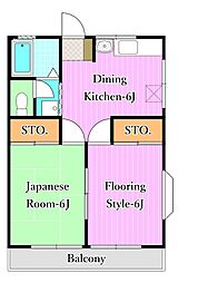 ヴェールハイツ 2DKの間取図画像