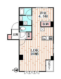 ルグラン立川 1LDKの間取図画像