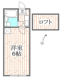 ソレイユ板橋 1Kの間取図画像