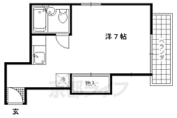 サンローズ 1Kの間取図画像