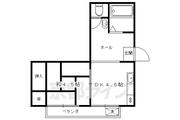 マンション・ジュネス 202｜京都府京都市北区平野桜木町(賃貸マンション2DK・2階・35.00㎡)の写真 その2