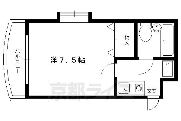 京都府京都市左京区静市市原町(賃貸マンション1K・1階・20.30㎡)の写真 その2