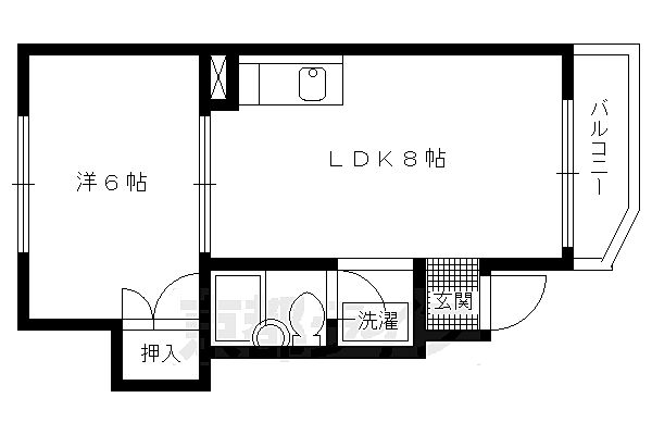 京都府京都市北区小山南上総町(賃貸マンション1LDK・2階・27.33㎡)の写真 その2