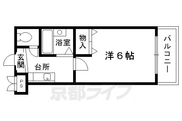 パルコーポ大宮 207｜京都府京都市北区大宮玄琢北町(賃貸マンション1K・3階・18.90㎡)の写真 その2