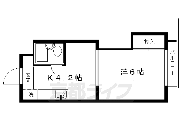 カサ・ペルダーニョ 307｜京都府京都市右京区谷口園町(賃貸マンション1K・3階・22.31㎡)の写真 その2