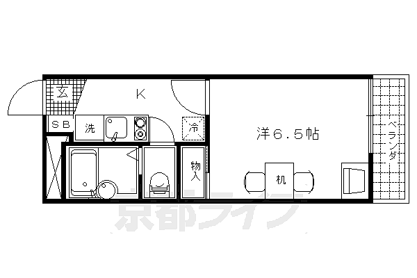 レオパレスＭｉｚｕｓａｗａ 303｜京都府京都市北区大宮西小野堀町(賃貸アパート1K・3階・19.87㎡)の写真 その2