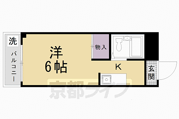 ハイツ協栄 405｜京都府京都市北区鷹峯旧土居町(賃貸マンション1K・4階・16.96㎡)の写真 その2