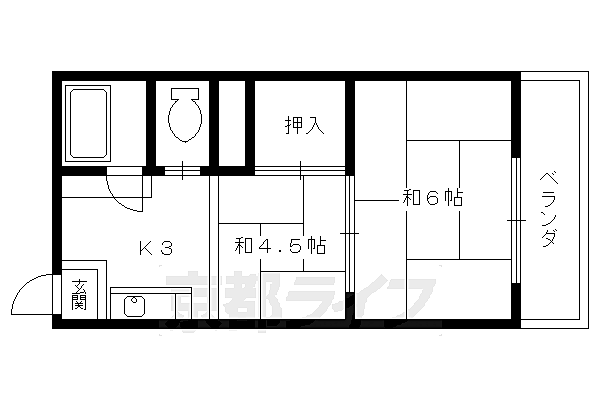 アルティスタ烏丸北 501｜京都府京都市北区小山北上総町(賃貸マンション2K・5階・28.68㎡)の写真 その2