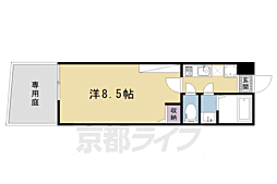京福電気鉄道北野線 龍安寺駅 徒歩3分の賃貸マンション 1階1Kの間取り