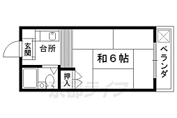 京阪本線 出町柳駅 徒歩12分の賃貸アパート 2階1Kの間取り