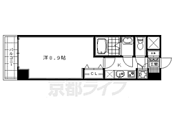 Y'sFlats西陣 1Kの間取図画像