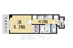 プレサンス京都鴨川彩華 1Kの間取図画像