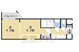 MJC京都西大路1 2Kの間取図画像
