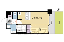 プレサンスTHEKYOTO澄華 1LDKの間取図画像