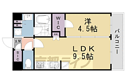 プレサンスロジェ京都西大路 1LDKの間取図画像