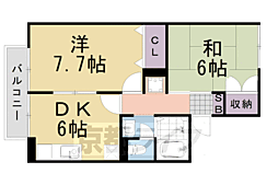 エクレール松尾 2DKの間取図画像