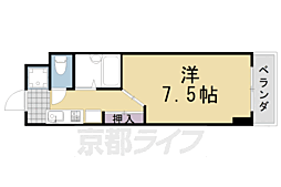 アーバンカーム桂 1Kの間取図画像