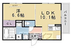 レオパレス伏見 1LDKの間取図画像