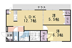 フェルスフェステ 2LDKの間取図画像