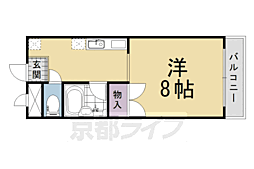 ウエストポイント 1Kの間取図画像