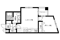ルミエール北大路 1LDKの間取図画像