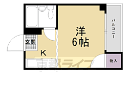 ドミトリー北斗 1Kの間取図画像