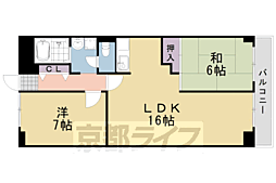 第二コーポ藤岡 2LDKの間取図画像