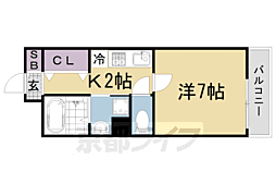 マトカ伏見稲荷 1Kの間取図画像