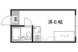 カレッジアンハウス玄琢 ワンルームの間取図画像