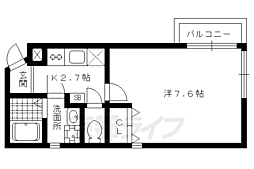 フラット長者町 1Kの間取図画像