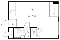 バドワール墨染 ワンルームの間取図画像