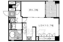 リーガル京都御所東 1LDKの間取図画像