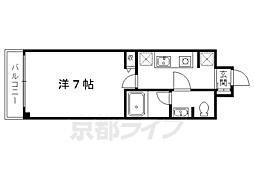 ガーネットレジデンス伏見稲荷 1Kの間取図画像