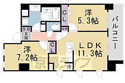 BRANSIESTA山科大塚 2LDKの間取図画像