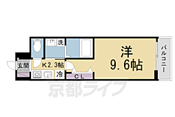 ヴィラ水取 1Kの間取図画像