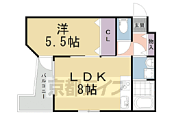 プライベートレジデンス御所西 1LDKの間取図画像