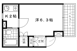 フロットハウジング 1Kの間取図画像