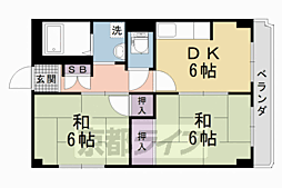 セブンロード 2DKの間取図画像