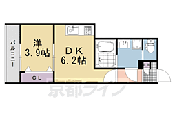 ARCA桂川 1DKの間取図画像