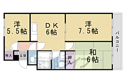 ガーデンハイツ玄琢 3DKの間取図画像