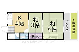 コーポ樫原 2DKの間取図画像