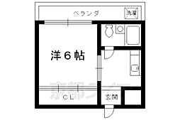 大喜マンション 1Kの間取図画像