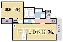 カーサ・フェリーチェ2 1LDKの間取図画像