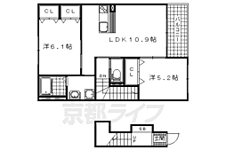 ラ・フォーレ山科 2LDKの間取図画像