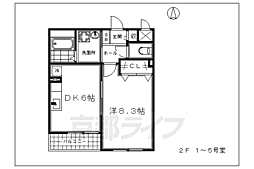 サンリット朱雀 1DKの間取図画像