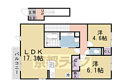 メゾン大の口 2LDKの間取図画像