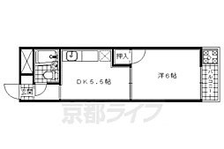 安井マンション 1DKの間取図画像