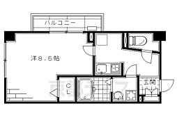 ソレイユ深草 1Kの間取図画像