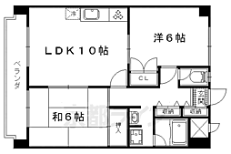 ラフィーネ山科 2LDKの間取図画像