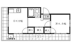ジュネス2 1DKの間取図画像